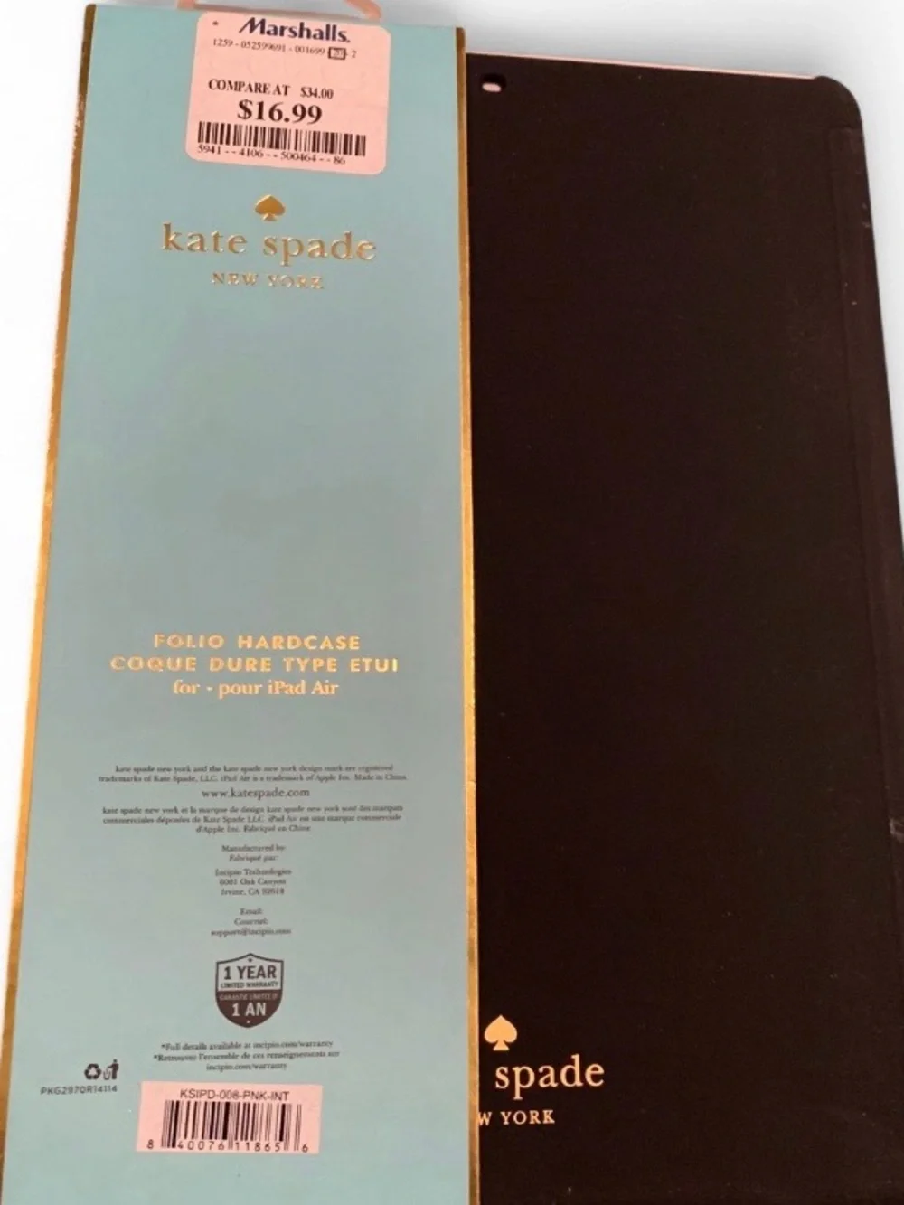 NWT Kate Spade Folio Hardcase For IPad Air Pink (E49)